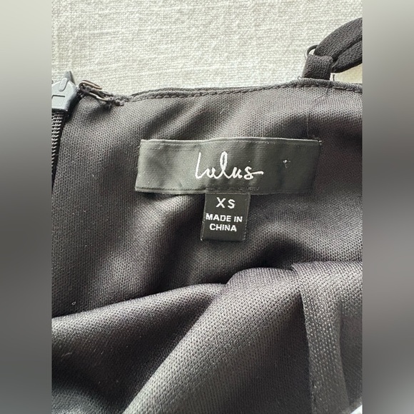 Lulu's Black Long Ruffle Dress w/Front Slit - Picture 11 of 15